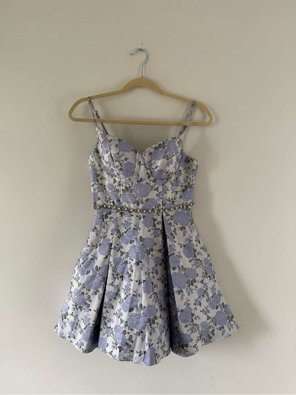 B. Darlin Lavender Floral Spaghetti-Strap Dress
